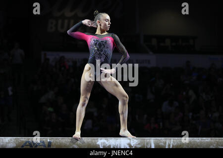 29. Juli 2016: Turnerin Mailie O'Keefe konkurriert in der junior Competition an der 2017 US Classic im Sears Centre in Hoffman Estates, IL. O' Keefe wurde Zweiter in der rundum. Melissa J. Perenson/CSM Stockfoto