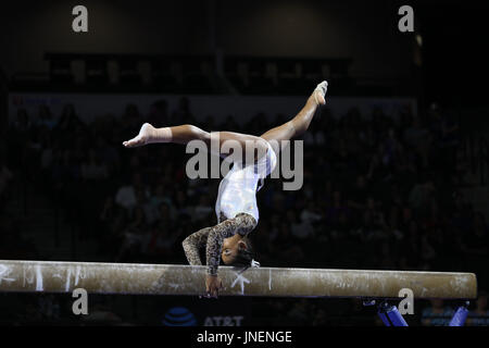 Fünfte rundum. 29. Juli 2016. Turnerin Jordan Chiles konkurriert in der senior Wettbewerb bei der 2017 US Classic im Sears Centre in Hoffman Estates, IL. Chilies kam im fünften rundum. Melissa J. Perenson/CSM/Alamy Live-Nachrichten Stockfoto