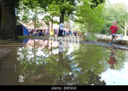 Cambridge, UK. 30. Juli 2017. Reflexionen auf der Cambridge Folk Festival. Richard Etteridge / Alamy Live News Stockfoto