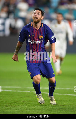 Miami, FL, USA. 29. Juli 2017. Lionel Messi von Barcelona Vs Real Madrid beim freundlichen International Champions Cup Spiel im Hard Rock Stadium in Miami, Florida, am 29. Juli 2017. Bildnachweis: Mpi04/Medien Punch/Alamy Live-Nachrichten Stockfoto