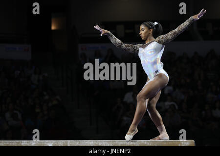 Fünfte rundum. 29. Juli 2016. Turnerin Jordan Chiles konkurriert in der senior Wettbewerb bei der 2017 US Classic im Sears Centre in Hoffman Estates, IL. Chilies kam im fünften rundum. Melissa J. Perenson/CSM/Alamy Live-Nachrichten Stockfoto