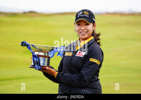 Irvine, Schottland. 30. Juli 2017. Am 4. Tag der Aberdeen Asset Management Open Golf Championship war die Konkurrenz geprägt von starken böigen Windverhältnissen. HYANG-MI-LEE aus Korea begann der Tag 6 Schüsse hinter dem führenden, außergewöhnliche Golf gespielt und beendet die Gewinner erzielte insgesamt für den Wettbewerb von 6 unter den 4 Messetagen. Bildnachweis: Findlay/Alamy Live-Nachrichten Stockfoto