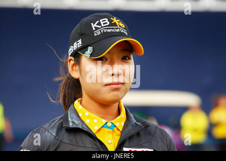 Irvine, Schottland. 30. Juli 2017. Am 4. Tag der Aberdeen Asset Management Open Golf Championship war die Konkurrenz geprägt von starken böigen Windverhältnissen. HYANG-MI-LEE aus Korea begann der Tag 6 Schüsse hinter dem führenden, außergewöhnliche Golf gespielt und beendet die Gewinner erzielte insgesamt für den Wettbewerb von 6 unter den 4 Messetagen. Bildnachweis: Findlay/Alamy Live-Nachrichten Stockfoto