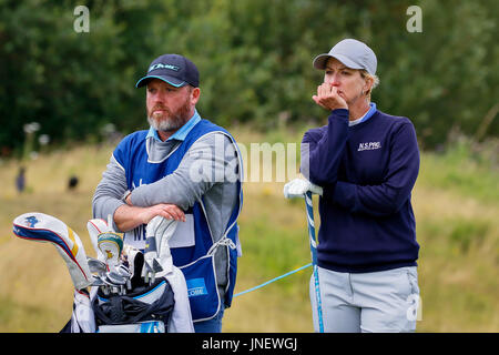 Irvine, Schottland. 30. Juli 2017. Am 4. Tag der Aberdeen Asset Management Open Golf Championship war die Konkurrenz geprägt von starken böigen Windverhältnissen. Bildnachweis: Findlay/Alamy Live-Nachrichten Stockfoto