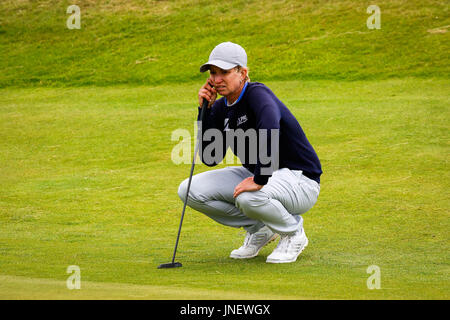 Irvine, Schottland. 30. Juli 2017. Am 4. Tag der Aberdeen Asset Management Open Golf Championship war die Konkurrenz geprägt von starken böigen Windverhältnissen. Bildnachweis: Findlay/Alamy Live-Nachrichten Stockfoto