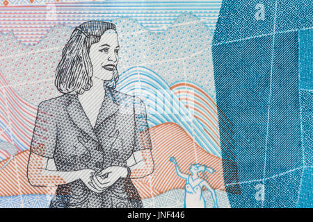 Künstler Debora Arango Perez auf der Rechnung zweitausend kolumbianische pesos Stockfoto
