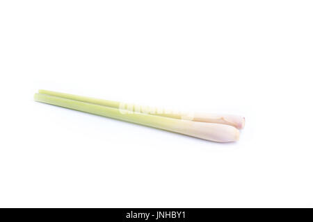 Frisches Zitronengras isoliert auf weißem Hintergrund Stockfoto
