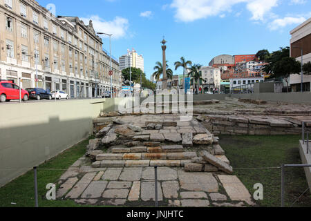 Rio De Janeiro, Brasilien, 29. Juli 2017: Cais Valongo (Valongo Wharf), eine archäologische Stätte, die von der Unesco als Weltkulturerbe anerkannt. Die Website Stockfoto