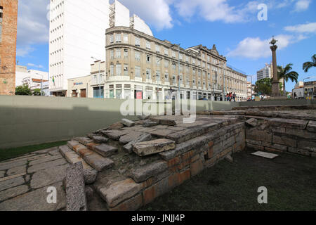 Rio De Janeiro, Brasilien, 29. Juli 2017: Cais Valongo (Valongo Wharf), eine archäologische Stätte, die von der Unesco als Weltkulturerbe anerkannt. Die Website Stockfoto