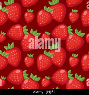 Erdbeere Musterdesign. Berry endlosen Hintergrund Textur. Früchte-Hintergrund. Vektor-Illustration. Stock Vektor