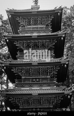 Fünfstöckige Pagode am Tosho-gu Schrein in Nikko, Japan. Stockfoto