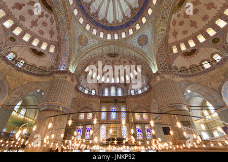 Innerhalb der blauen Moschee, Istanbul, Türkei. Stockfoto