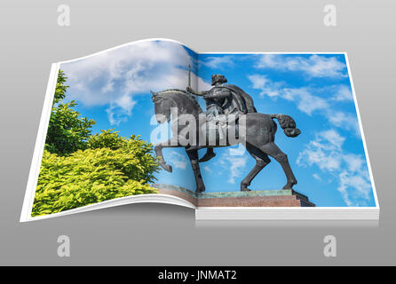 Das Reiterstandbild von König Tomislav befindet sich direkt vor dem Hauptbahnhof, Zagreb, Kroatien, Europa Stockfoto