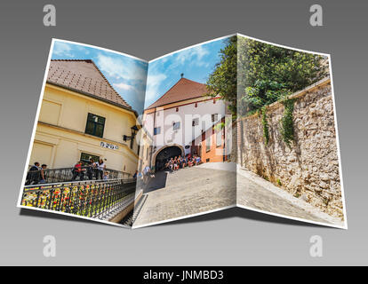 Das Stein-Tor (Kamenita Vrata) ist das letzte verbleibende Stadttor. Es befindet sich in der Oberstadt (Gornji Grad) von Zagreb, Kroatien, Europa Stockfoto