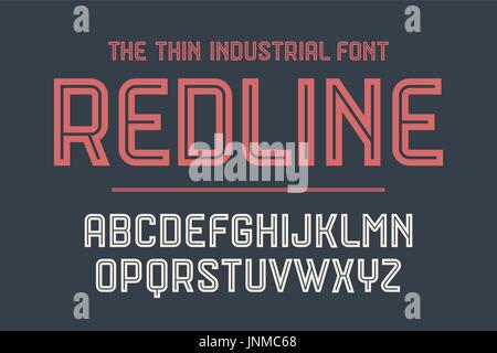 Alphabet und Schrift Red Line mit Schatten Stock Vektor
