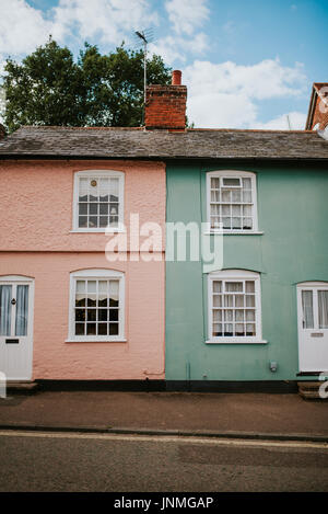 Typische englische Häuser in Lavenham Stockfoto