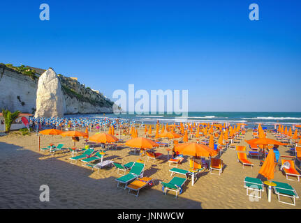 Strand von Vieste - Gargano und Umgebung - Apulien - Italien Stockfoto