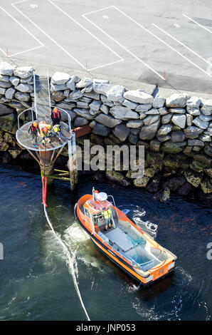 Mooring Tug am Arbeitsplatz in Trondheim, Norwegen Stockfoto