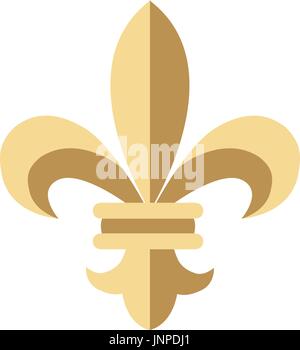 Vektor-Illustration von golden Fleur Blume. Vintage Blumen für Karten, Tapete, Geschenkpapier, Textil. Floral klassische Royal Lily. Stock Vektor