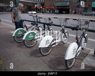 Stockholm City Bikes ist der Name einer Public-Private-Partnership-Projekt von Stockholm in Schweden und der Außenwerbung-Einheit von Clear Channel Communications Stockfoto