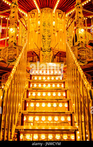 Detail eines Karussells in Reims, Frankreich Stockfoto