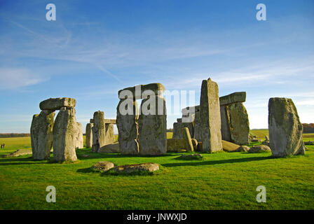 Salisbury, Großbritannien - 13 November 2016: Stonehenge - eines der Wunder der Welt und der Bekannteste prähistorische Monument in Europa Stockfoto