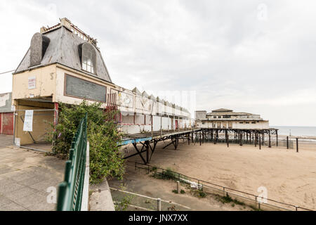 Bleibt der stillgelegten Victoria Pier, Colwyn Bay, Conwy, Wales, UK Stockfoto