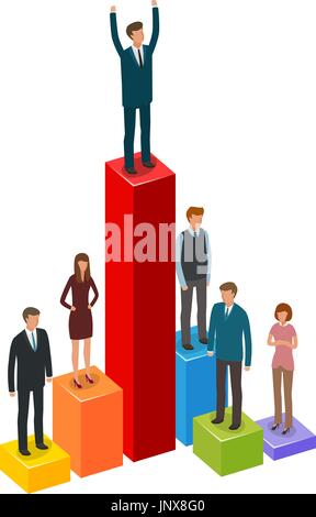 Business-Infografiken. Karriere, Erfolg, Fortschritt, Geschäftsmann Konzept. Vektor-illustration Stock Vektor