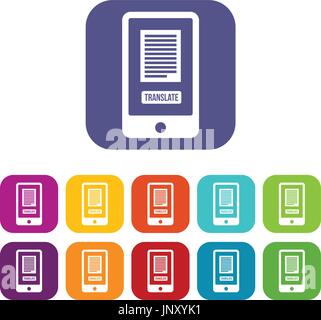 Anwendung auf einem Smartphone Symbole zu übersetzen Stock Vektor