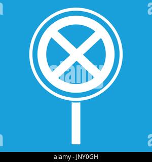 Kein halten und Parken Zeichen Symbol weiß Stock Vektor