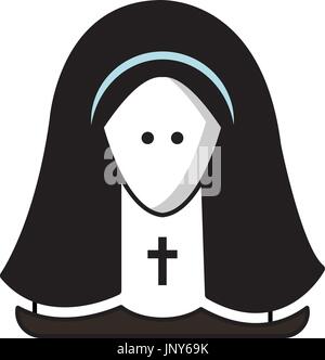 Nonne-Symbol, Cartoon-Stil Stock Vektor