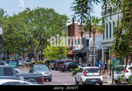 Downtown Fernandina Beach, im historischen Viertel im Nordosten Floridas Amelia Island. (USA) Stockfoto