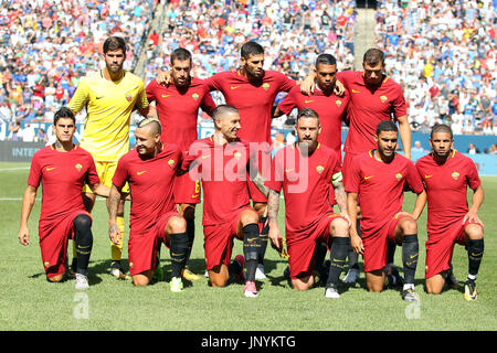 Gillette Stadium. 30. Juli 2017. MA, USA; AS Roma darstellen Spieler für Bilder während der ersten Hälfte des internationalen Champions Cup Match zwischen Juventus FC und AS Roma im Gillette Stadium. Juventus Turin besiegt Roma 2: 1. Anthony Nesmith/Cal Sport Media/Alamy Live-Nachrichten Stockfoto