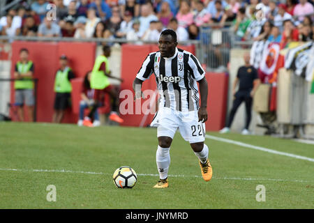 Gillette Stadium. 30. Juli 2017. MA, USA: Juventus Mittelfeldspieler Kwadwo Asamoah (22) im Spielgeschehen während des internationalen Champions Cup-match zwischen Juventus FC und AS Roma im Gillette Stadium. Juventus Turin besiegt Roma 2: 1. Eric Canha/Cal Sport Media/Alamy Live-Nachrichten Stockfoto