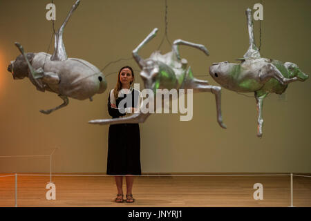 Untitled (drei große Tiere) 1989 - Werke von Bruce Nauman in die Künstler-Zimmer, eine neue Ausstellung in der Tate Modern vom 24. Juli 2017 – Juli 2018 ist. Stockfoto