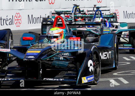 Montreal, Kanada. 30. Juli 2017. Fahrer Oliver Turvey verhandeln eine Wendung als das zweite Rennen der ePrix in Gang kommt. Kredit: Mario Beauregard/Alamy Live-Nachrichten Stockfoto