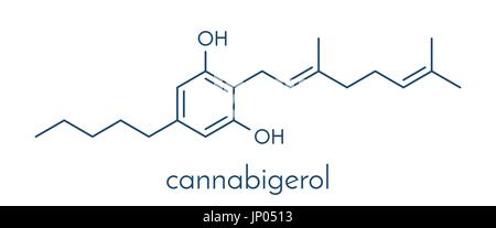 Cannabigerol Cannabinoid-Molekül. Skelettformel. Stock Vektor