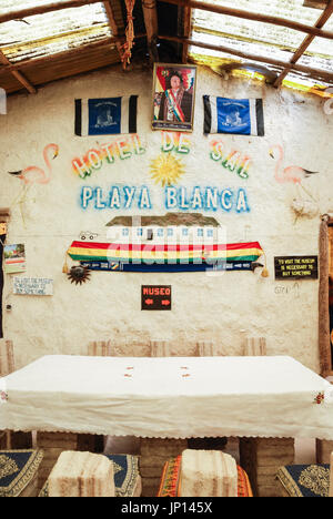 Salz Hotel Uyuni, Potosi Abteilung, Bolivien, Südamerika Stockfoto