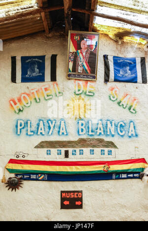 Salz Hotel Uyuni, Potosi Abteilung, Bolivien, Südamerika Stockfoto