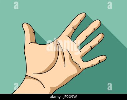 Palm Hand flache Hand. Stock Vektor