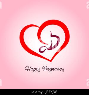 Glückliche Schwangerschaft. Vektor-Illustration von Schwangerschaft und Embryo. Stock Vektor