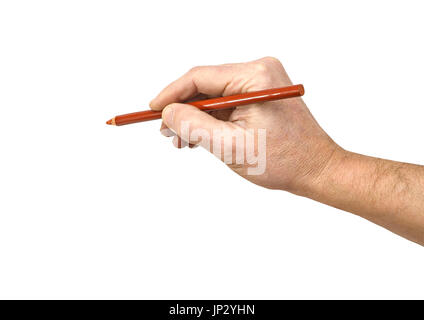 Ein Artist Hands Zeichnung isoliert auf weiss mit Beschneidungspfad Stockfoto
