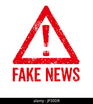 Einen roten Stempel auf einem weißen Hintergrund - Fake News Stockfoto