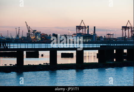 Blick auf Hafen von Bull Südwand Hafen, Irland Dublin Stockfoto