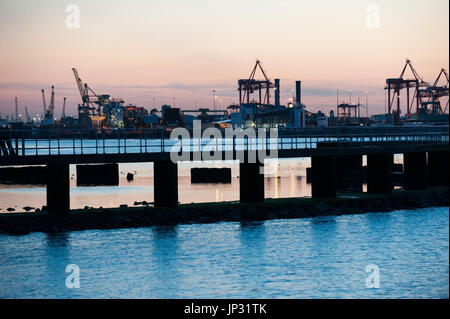 Blick auf Hafen von Bull Südwand Hafen, Irland Dublin Stockfoto