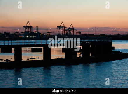 Blick auf Hafen von Bull Südwand Hafen, Irland Dublin Stockfoto