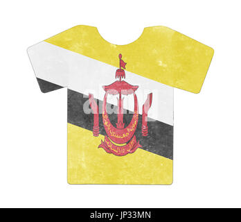 Einfachen T-shirt, dreckig und Vintage Look, isoliert auf weiss - Brunei Stockfoto