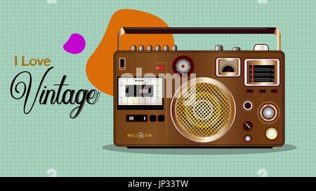 Vintage Tape-recorder Stock Vektor