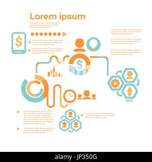 Geschäft wirtschaftlichen Infografiken Set statistische Datenanalyse mit Kopie Raum Banner Stock Vektor