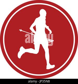 Sport anmelden Symbol männlicher Athlet Läufer skyrunning Stock Vektor